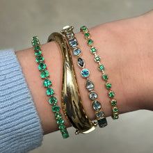 Mixed Shape Blue Topaz Bangle Bracelet