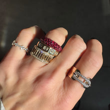 Pave Gemstone Domed Ring