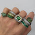 Tapered Pave Gemstone Domed Ring
