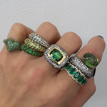 Pave Gemstone Domed Ring