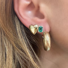 Emerald Cut Emerald Stud Earrings with Diamond Frame