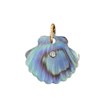 Luminescent Diamond & Gemstone Scallop Shell Charm