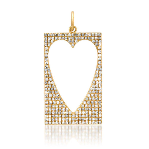 Picture This Framed Diamond Heart Cut Out Charm Pendant