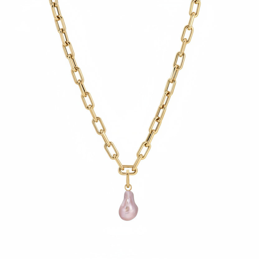 Pink Baroque Pearl Hinged Charm