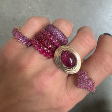 Pink Sapphire Emerald Cut Eternity Band Ring