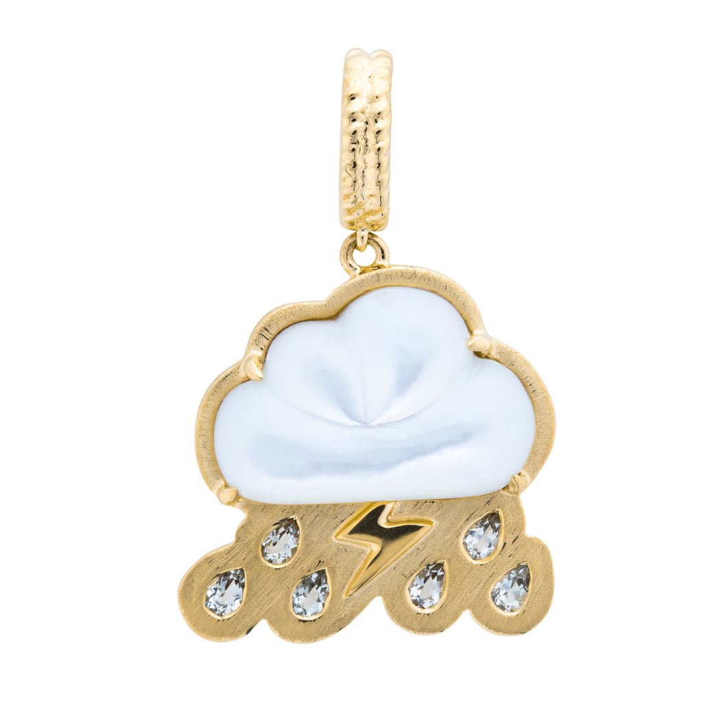 Plateless Gold & Gemstone Emoji Icon Charm Pendant