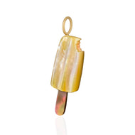 Hand Carved Popsicle Charm - orange creamsicle