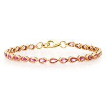 Princess Pear Shaped Pink Sapphire Eternity Bracelet