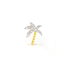 Diamond or Tsavorite Palm Tree Stud Earring