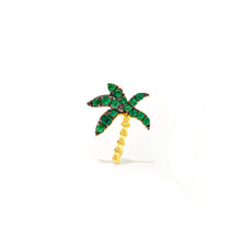 Diamond or Tsavorite Palm Tree Stud Earring