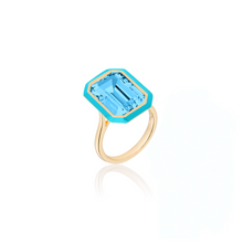 Queen Emerald Cut Gemstone & Enamel Statement Ring