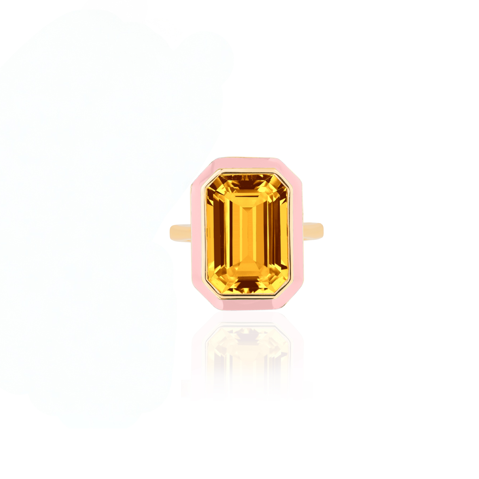 Queen Emerald Cut Gemstone & Enamel Statement Ring