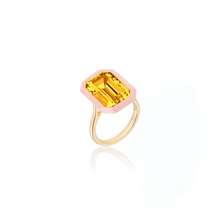 Queen Emerald Cut Gemstone & Enamel Statement Ring