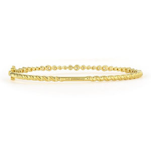 Delicate Alternating Diamond Bangle Bracelet