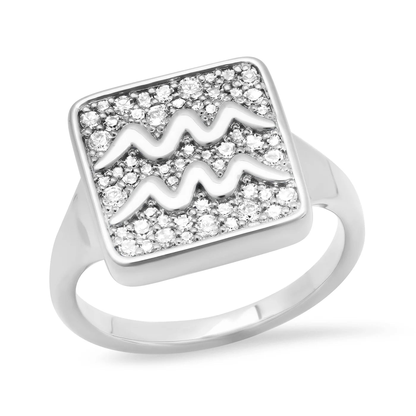 Diamond Zodiac Signet Ring
