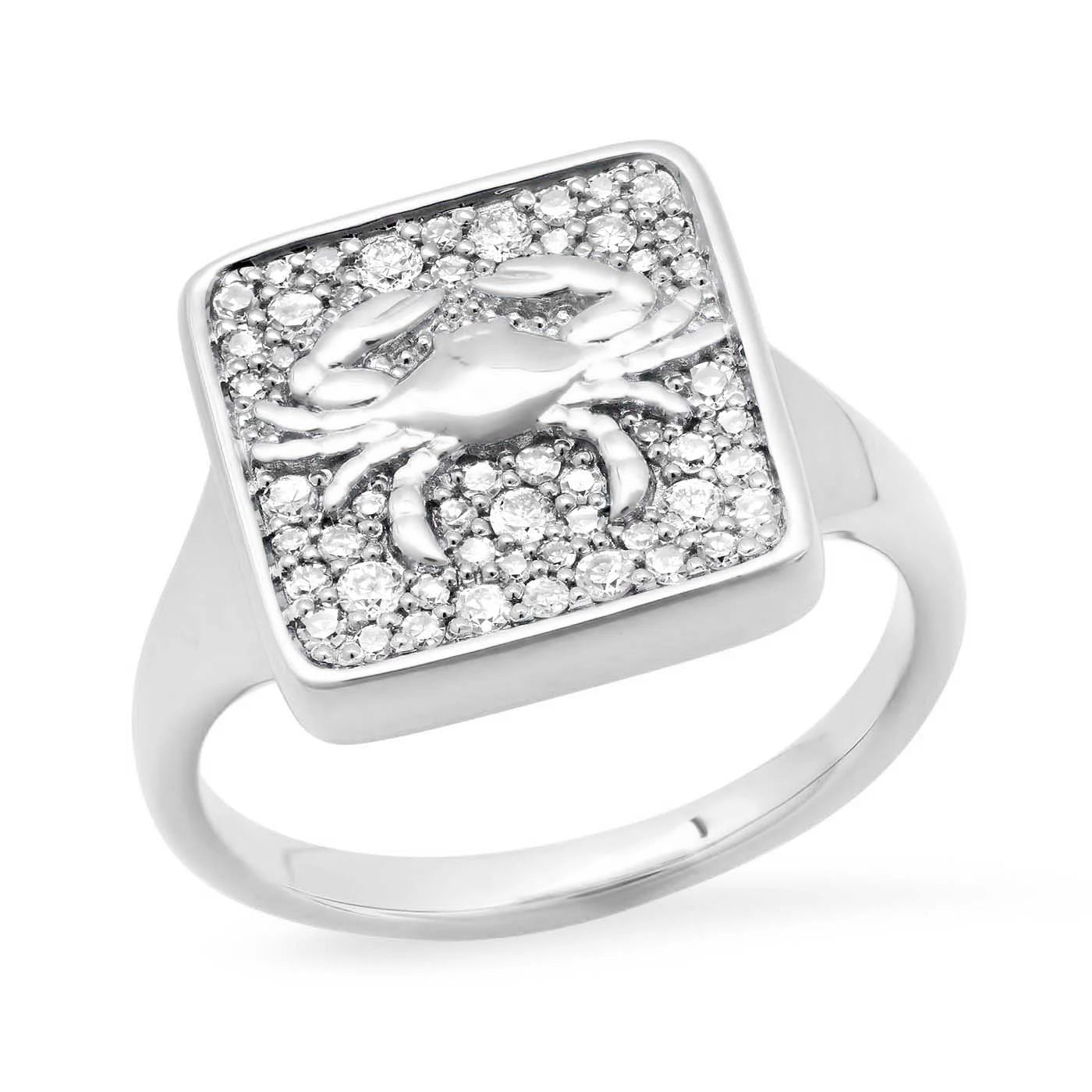 Diamond Zodiac Signet Ring
