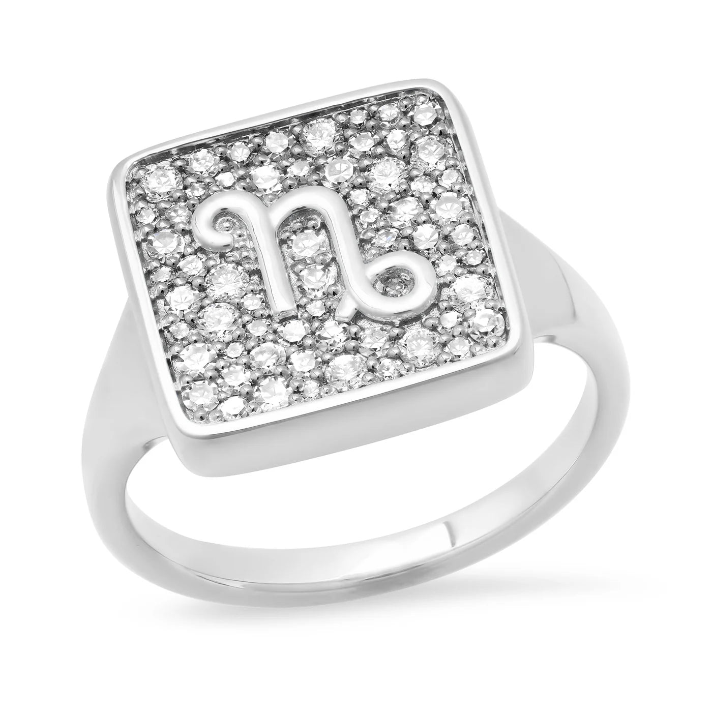 Diamond Zodiac Signet Ring