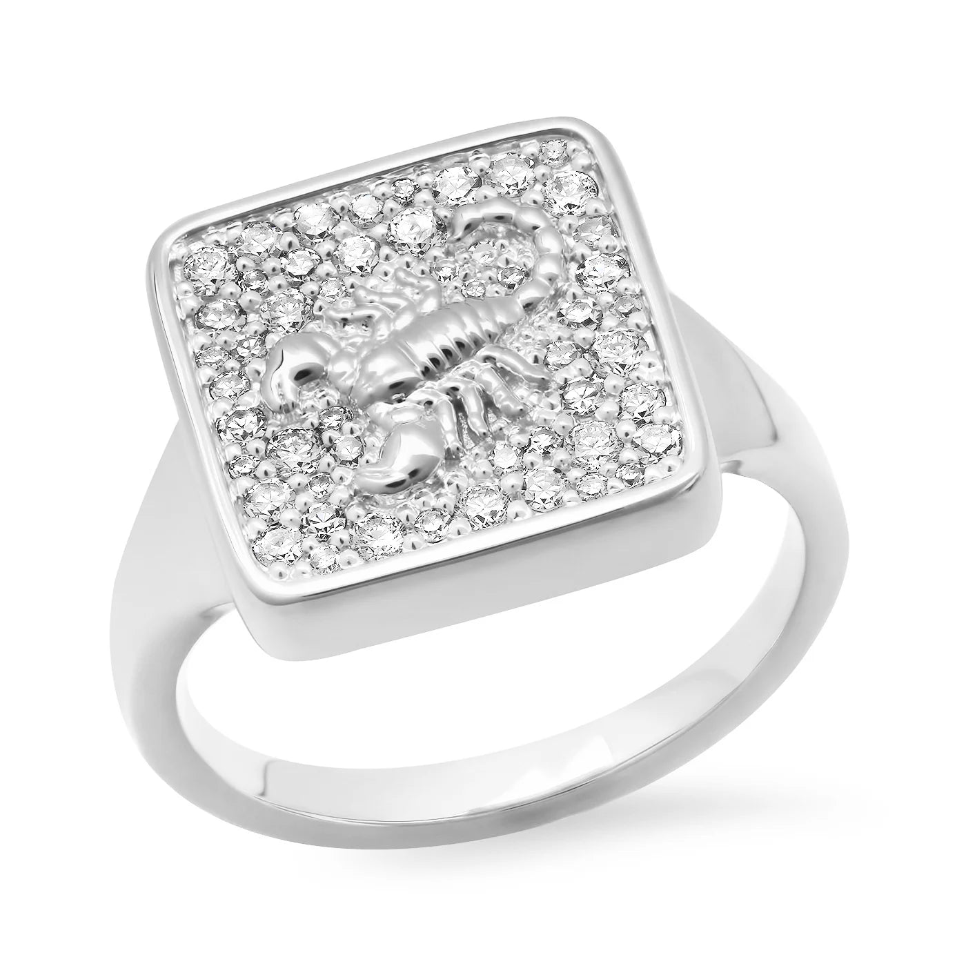 Diamond Zodiac Signet Ring