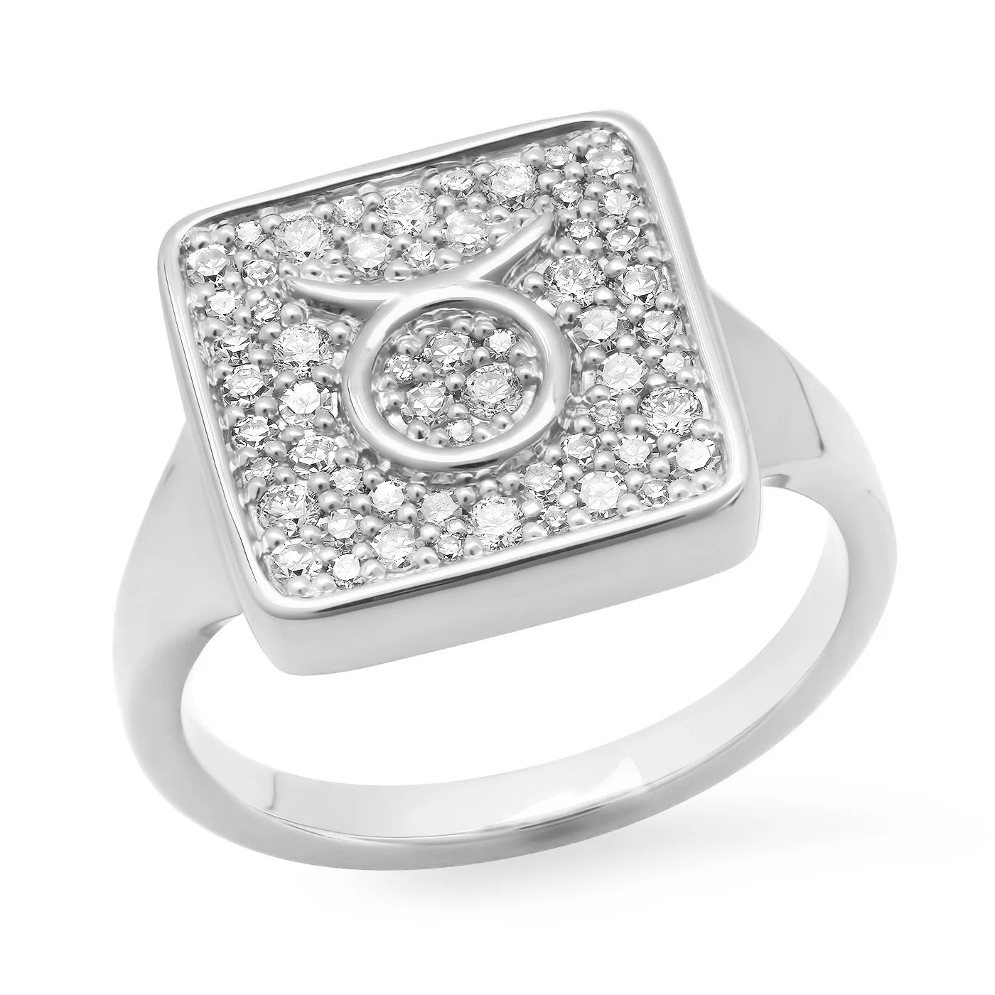 Diamond Zodiac Signet Ring