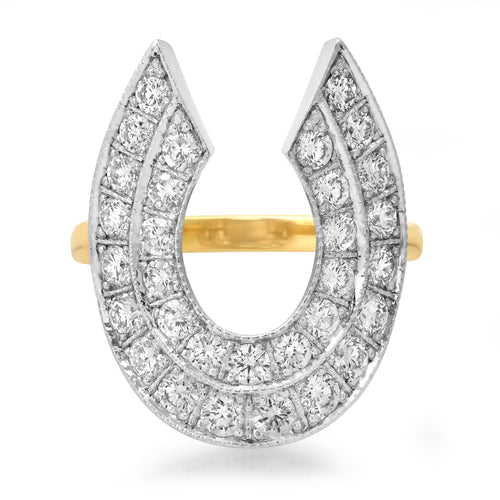 Rich Strike Diamond Horseshoe Statement Ring