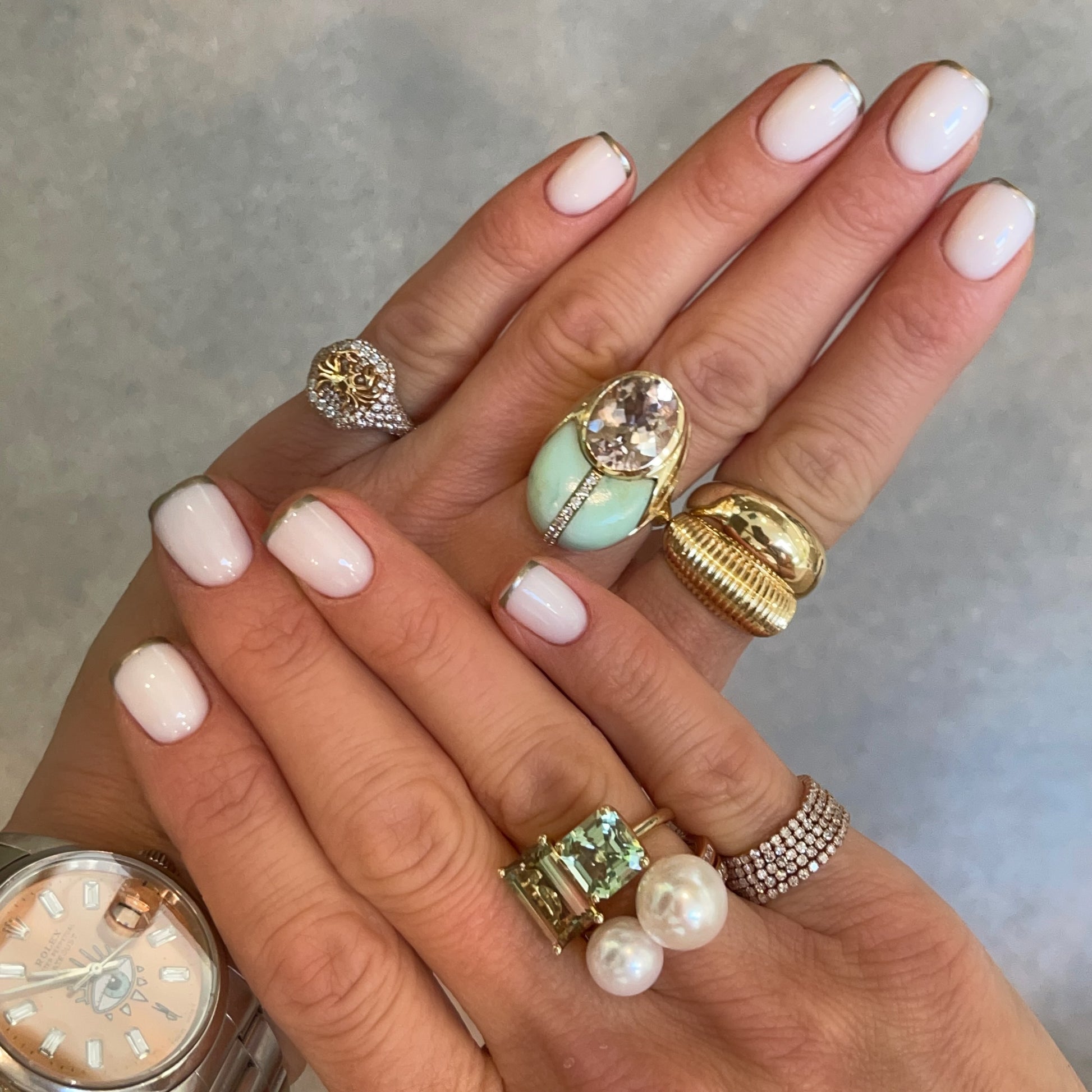 Rinna Polished & Fluted Domed Statement Ring