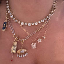 Round Georgian Set White Topaz Tennis Necklace