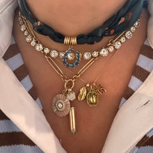 Round Georgian Set White Topaz Tennis Necklace