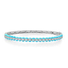 Puffy Turquoise & Pave Diamond Bangle Bracelet