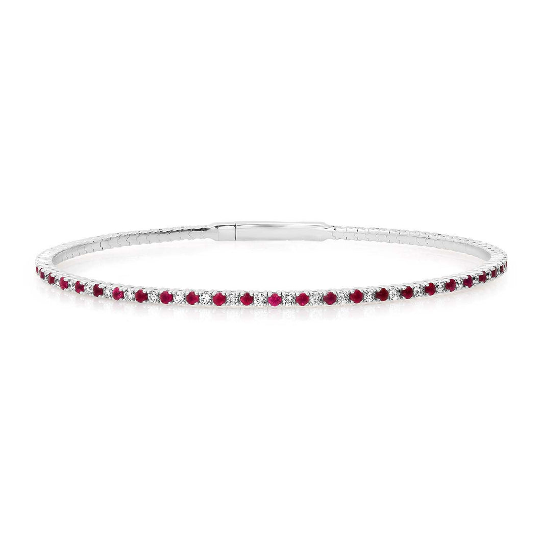 Ruby & Diamond Eternity Flex Bracelet