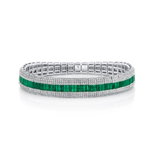 Pave Diamond & Gemstone Scales Stretch Bracelet