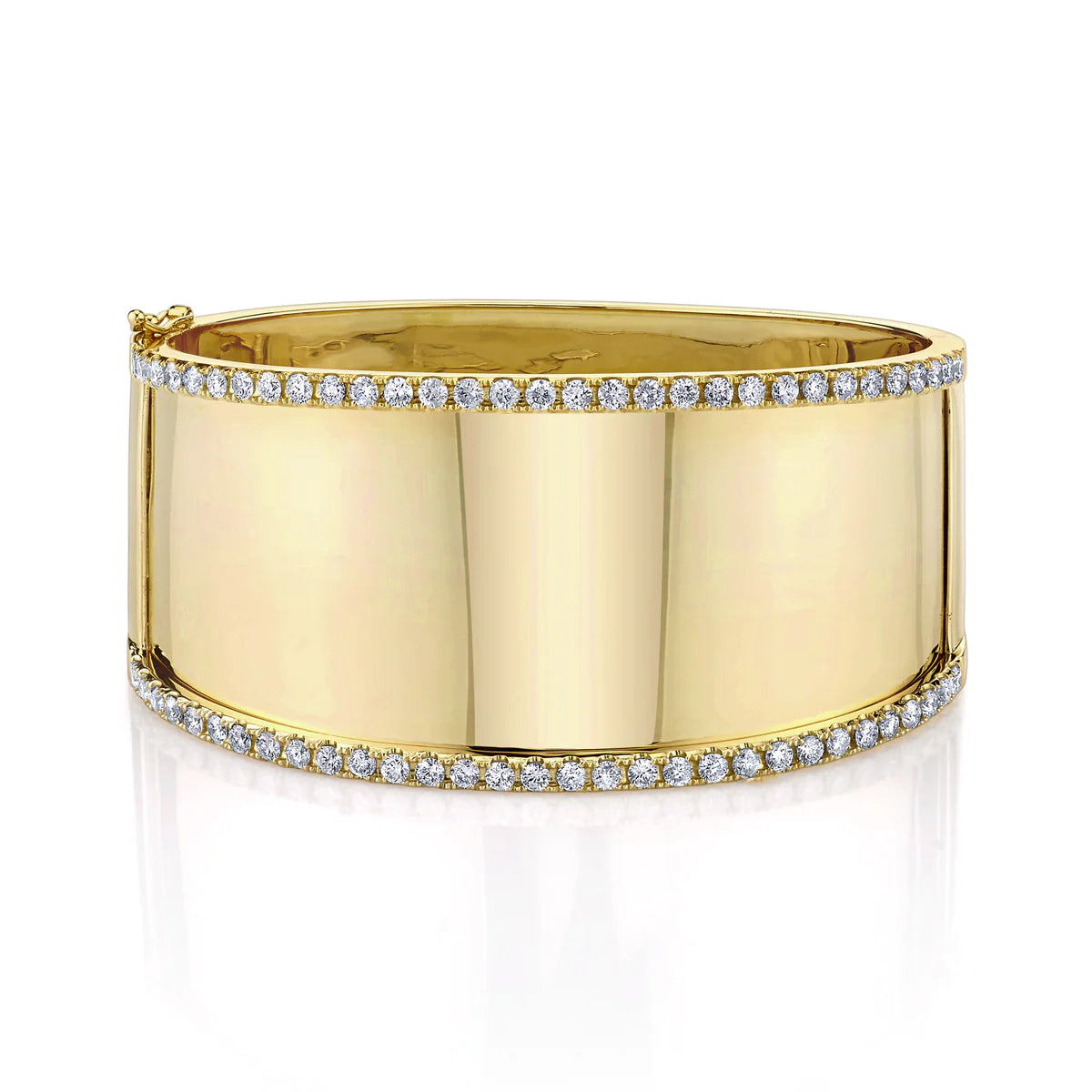 Jumbo Diamond Nameplate Bangle Bracelet