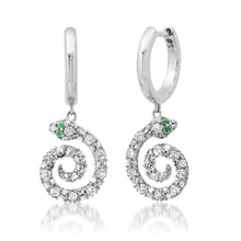 Milestones by AB for Eriness Pave Diamond Snake Huggie Hoop Earrings