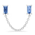 Gemstone Baguette Chain Stud Earrings