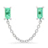 Gemstone Baguette Chain Stud Earrings