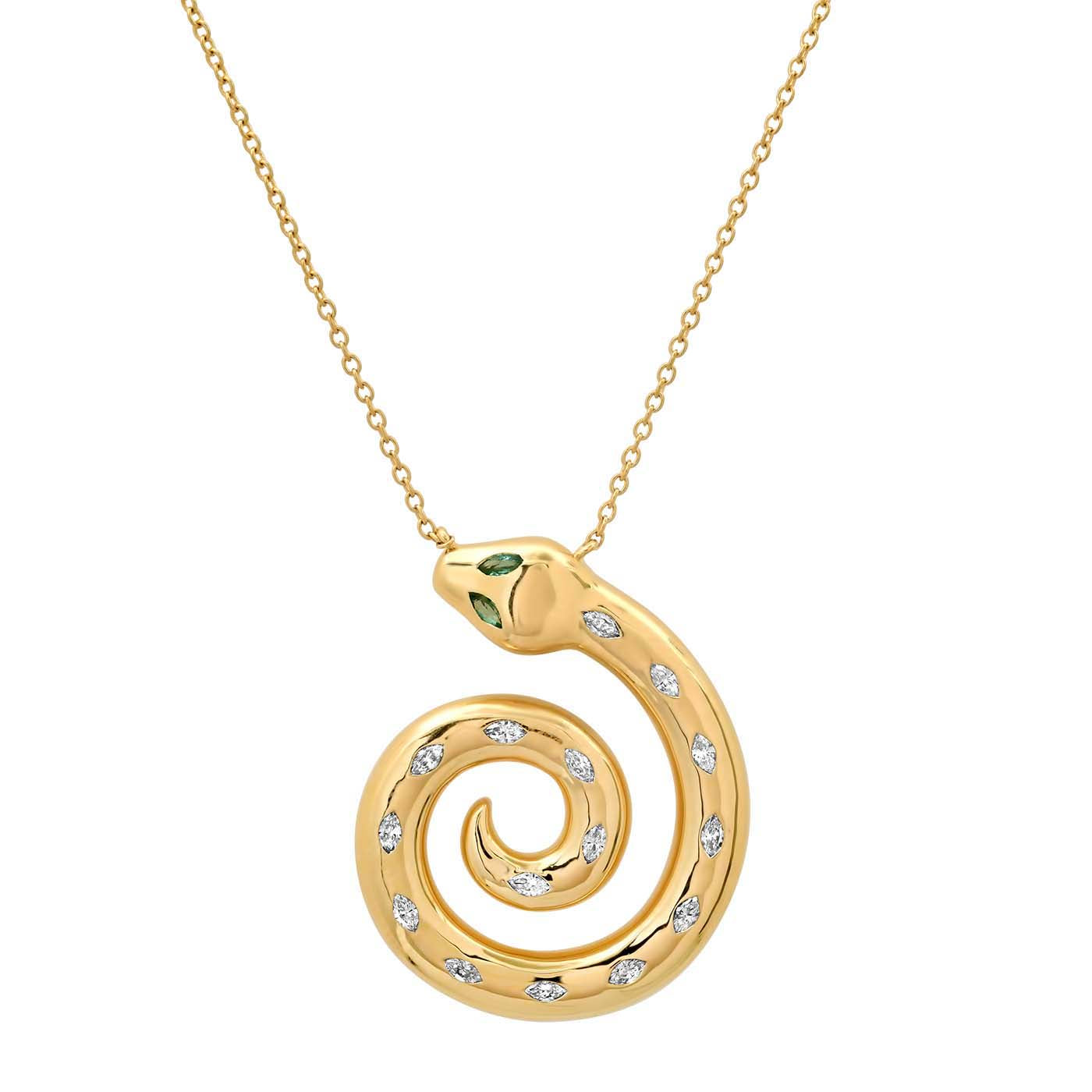 Milestones by AB for Eriness Diamond Marquis Coiled Snake Necklace