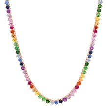 Rainbow Gemstone Tennis Necklace