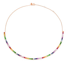 Rainbow Gemstone Tennis Necklace