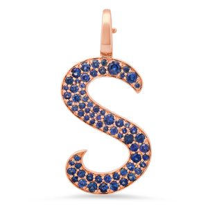 Jumbo Pave Gemstone or Diamond Initial Charm