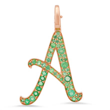Jumbo Pave Gemstone or Diamond Initial Charm