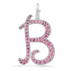 Jumbo Pave Gemstone or Diamond Initial Charm