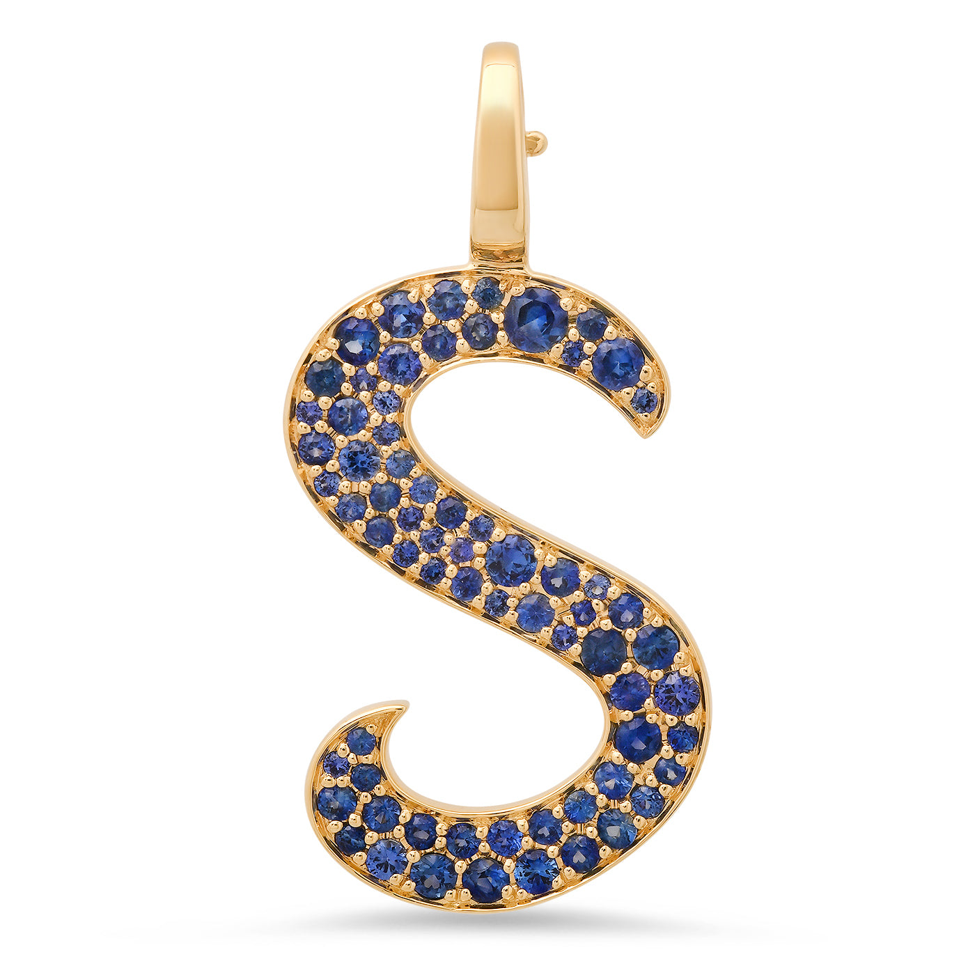 Jumbo Pave Gemstone or Diamond Initial Charm