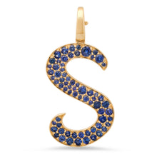 Jumbo Pave Gemstone or Diamond Initial Charm