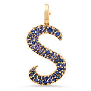 Jumbo Pave Gemstone or Diamond Initial Charm