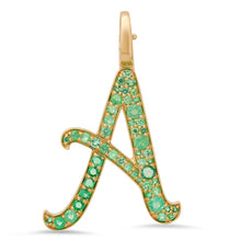 Jumbo Pave Gemstone or Diamond Initial Charm