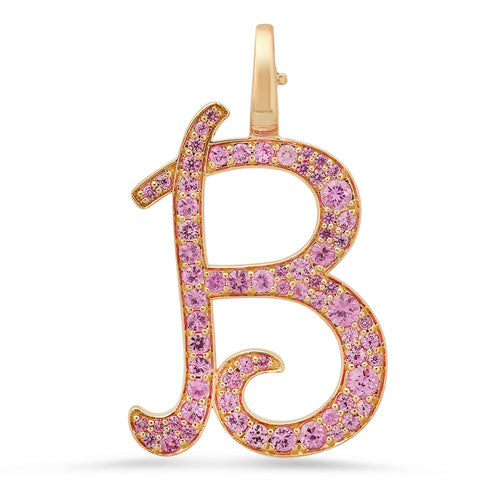 Jumbo Pave Gemstone or Diamond Initial Charm