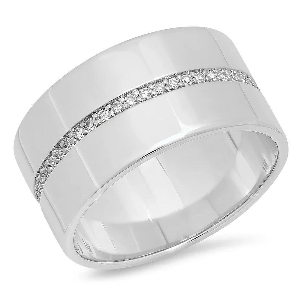 Cigar Band with Diamond Row Ring