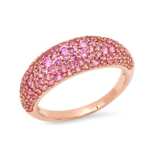 Gemstone or Diamond Domed Crescent Ring