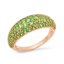 Gemstone or Diamond Domed Crescent Ring