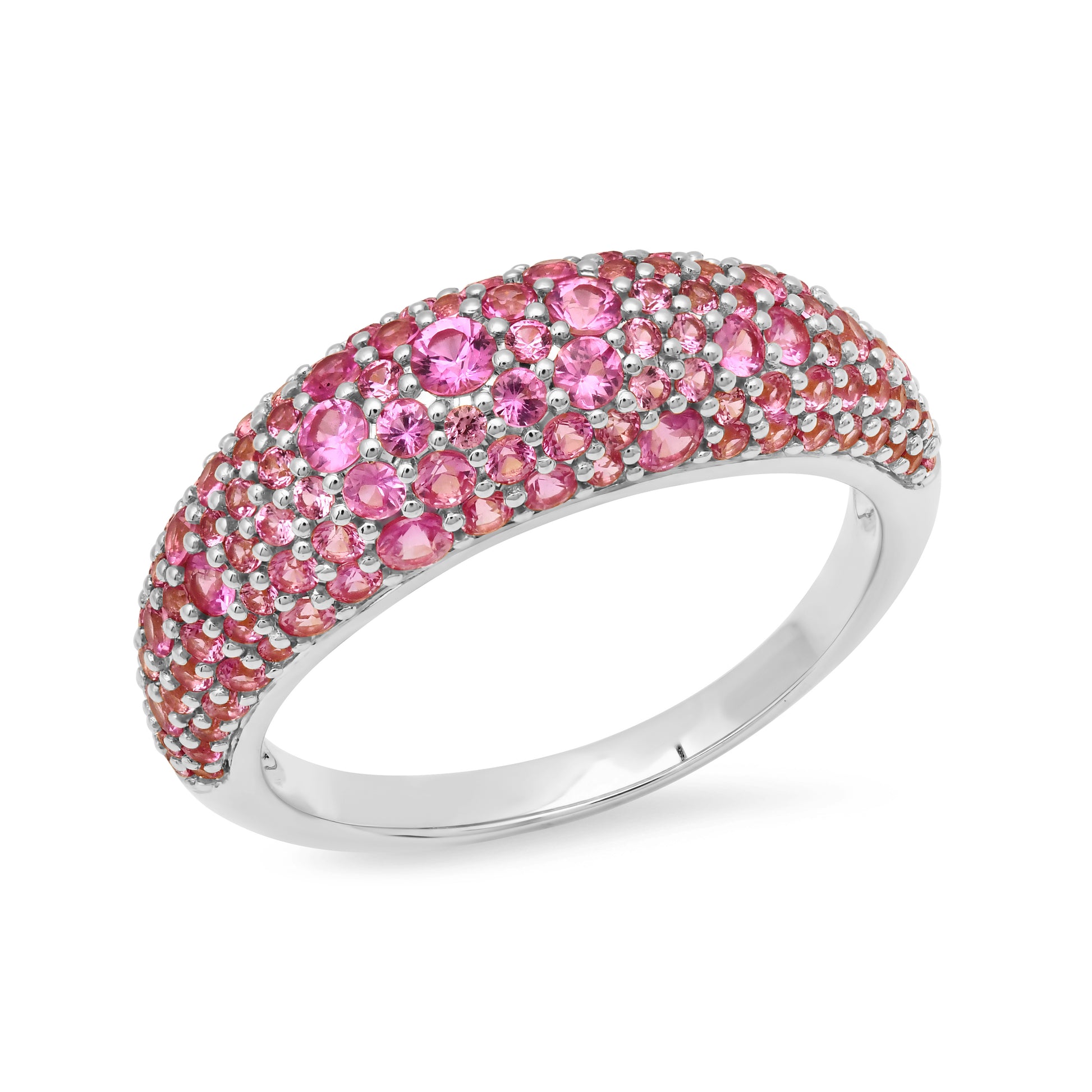 Gemstone or Diamond Domed Crescent Ring