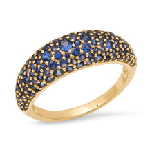 Gemstone or Diamond Domed Crescent Ring